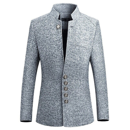 Custom Blazers Chinese Style Stand Collar Printed Suit Jacket / High End Business Casual Large Size M-5XL