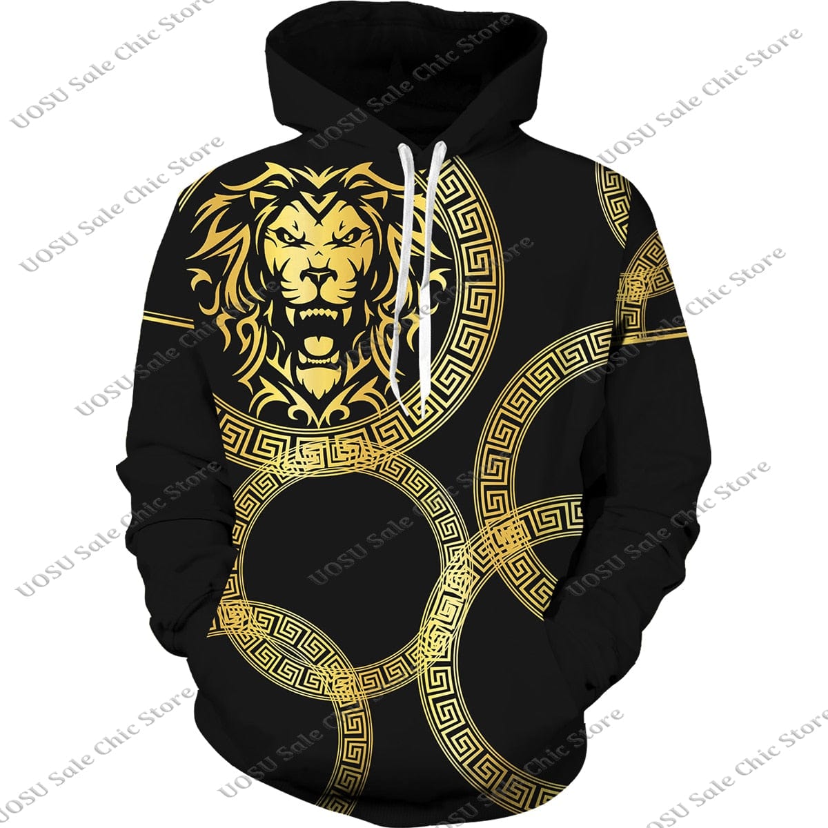 Men Women Golden Pattern Head Printed Hoodie/Trousers/Suit Graphic Oversize Hoodie Pants Tracksuit Mens Clothes Chandal