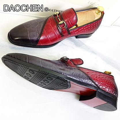 LUXURY BRAND MEN LEATHER SHOES MIXED COLORS SUMMER HORSEBIT LOAFERS MEN DRESS SHOES SLIP ON WEDDING OFFICE MEN'S CASUAL SHOES
