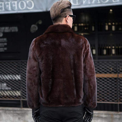 Autumn Winter New Men's Faux Mink Fur Coat Lapel Thick Warm Jackets Fashion Mens Eco-Friendly Faux Fur Coats Jackets L49