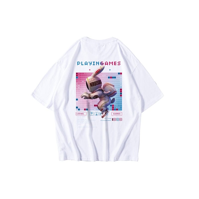 HMZ  T Shirt Streetwear Men Oversize Hip Hop T-Shirt Smile Print Harajuku Tshirt Summer Short Sleeve Cotton Loose Tops Tees
