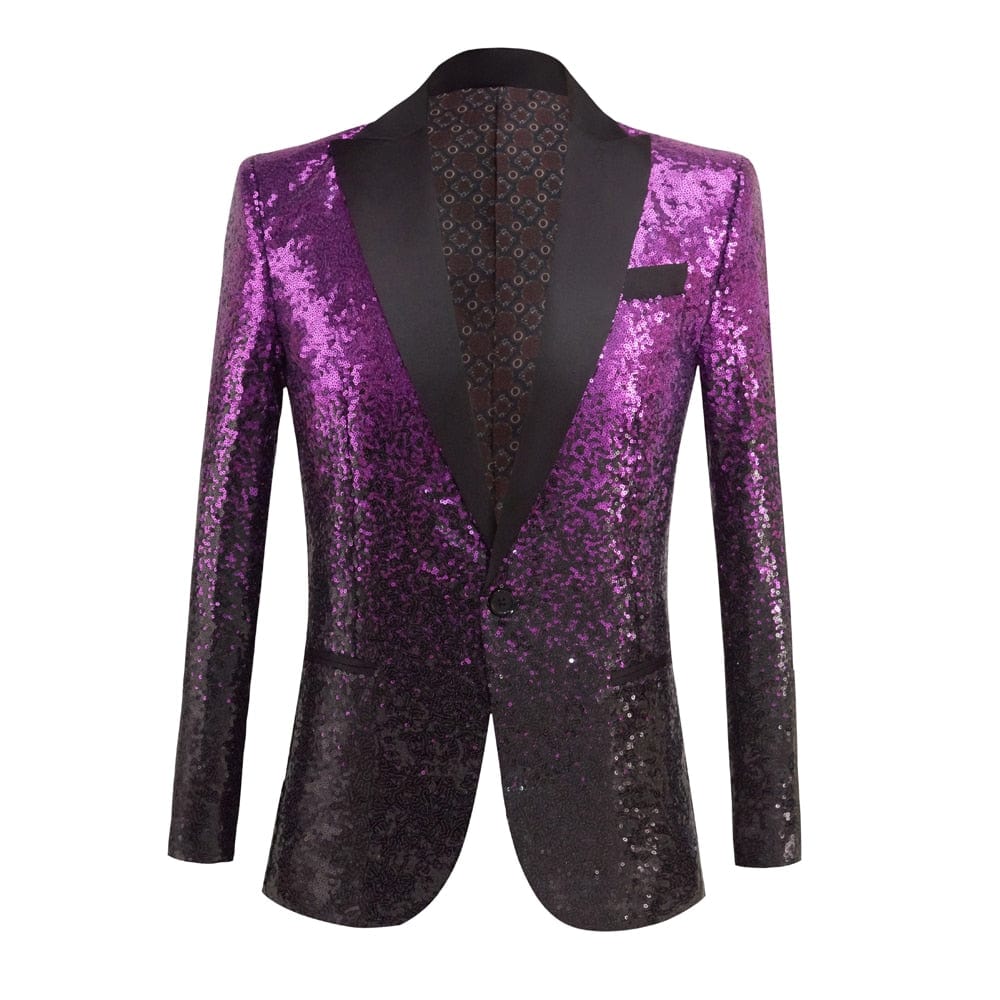 Black Sequin One Button Shawl Collar Suit Jacket Men Bling Glitter Nightclub Prom DJ Blazer Jacket Men Stage Clothes for Singers