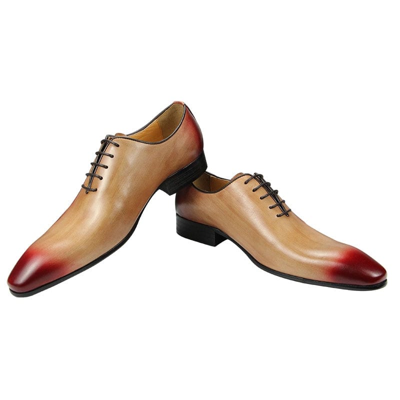 Formal Shoes for Men High Quality Genuine Leather Designer Social Lace Up Shoe Man Wedding Dress Sapato Oxford Mixed Color Adult