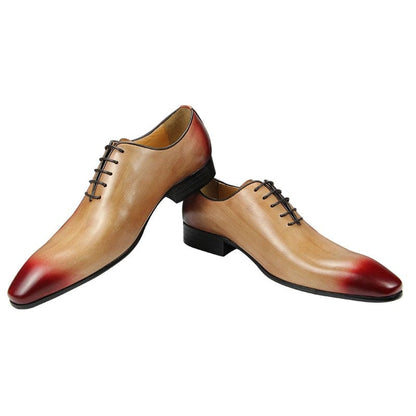Formal Shoes for Men High Quality Genuine Leather Designer Social Lace Up Shoe Man Wedding Dress Sapato Oxford Mixed Color Adult