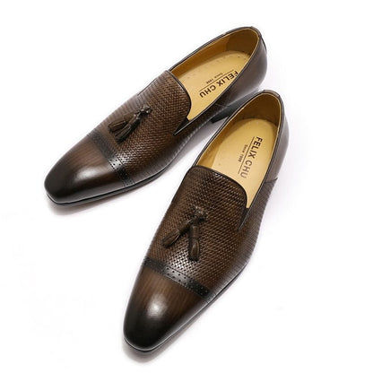 Men's Tassel Loafer – Genuine Leather Slip-On Dress Shoes