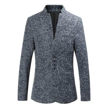 Custom Blazers Chinese Style Stand Collar Printed Suit Jacket / High End Business Casual Large Size M-5XL