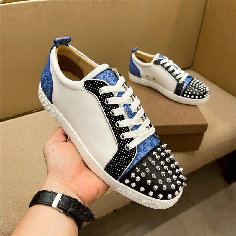 Luxury Shoes Men&#39;s Shoes Red Sole Shoes Leather Low Top Rivet Men&#39;s Shoes Casual Shoes Couple Shoes Casual Sports Shoes35-48