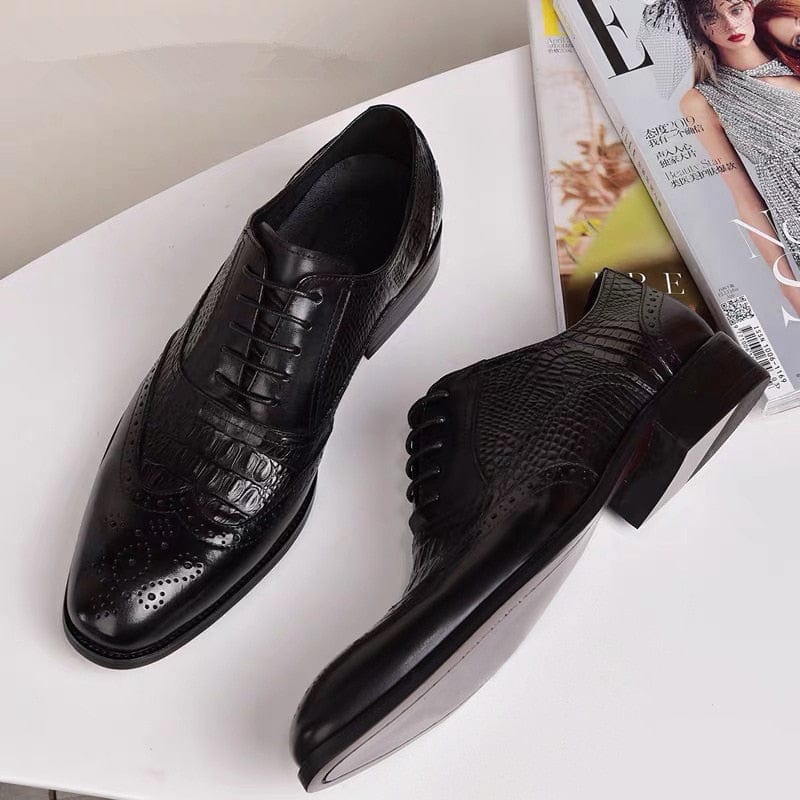 Men casual shoes Brock Oxford retro leather men formal shoes spring and autumn 2022 new men&#39;s  shoes for men