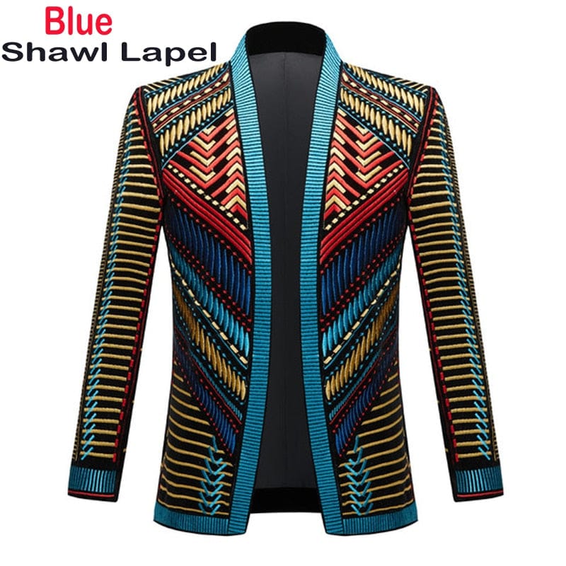 Cardigan de lux cu broderie africană, jachetă pentru bărbați, șal rever, costum slim cu dungi, jachete pentru bărbați, pentru bal, costume de nuntă