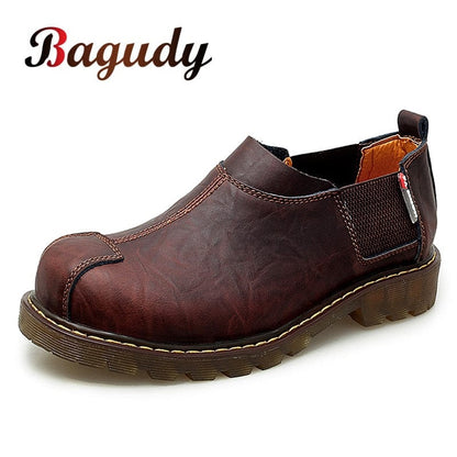 Men's Big-head Leather Shoes Fashion Genuine Leather Casual Shoes Top Quality Dress Oxford Shoes Men Flats Work Shoes Size 38-47
