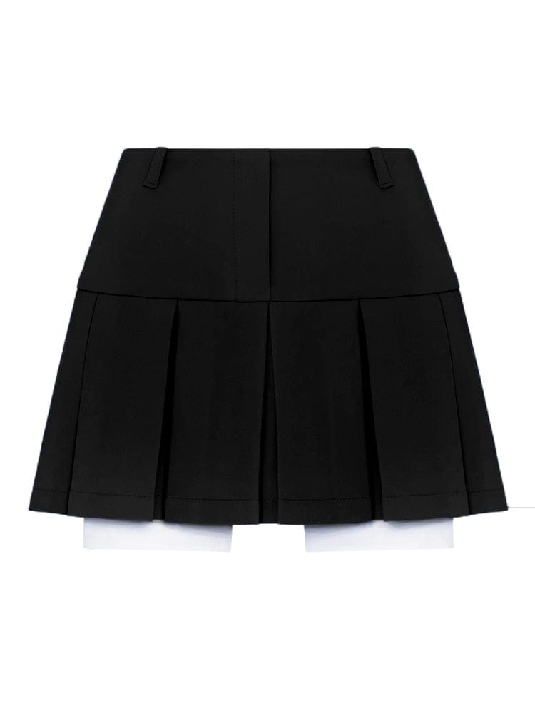 Taruxy Casual Two Piece Sets Women&#39;s Fall Outfits 2022 New Black Matching Sets With Skirt And Blazer Cropped Top Suit For Women