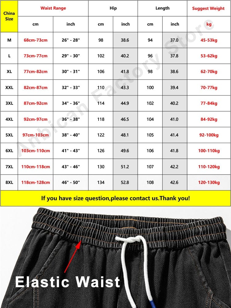 Spring Summer Ankle-Length Baggy Jeans Men Streetwear Jogger Jeans Denim Harem Pants Plus Size 6XL 7XL 8XL