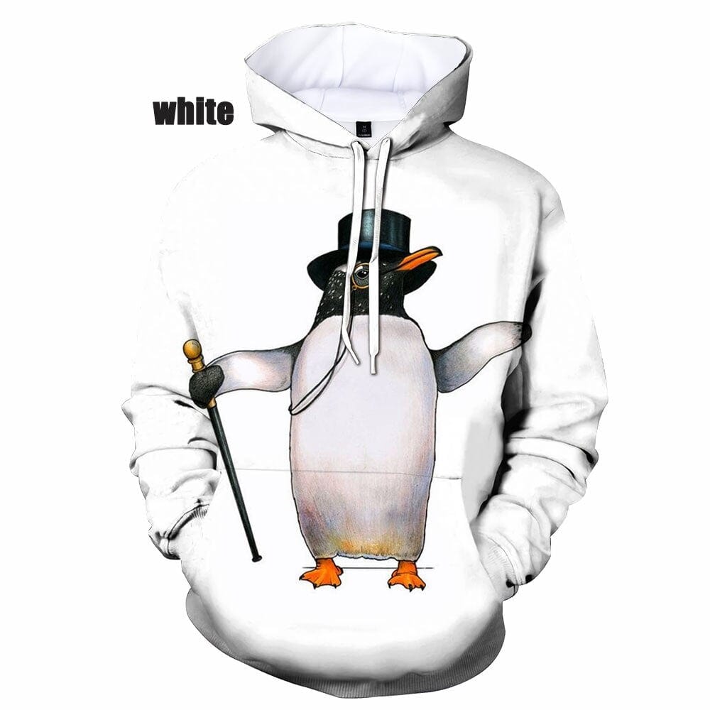 2022 Women Men New Fashion 3D Print Casual Hoodies Cute Penguin Print Pullover Sweatshirt Hoodie Size XS-5XL