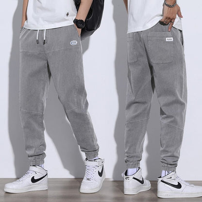 Spring Summer Men's Jeans Cotton Denim Hip Hop Slack Bottom Joggers Streetwear Skinny Blue Pants Hombre Harem Trousers Men M-4XL