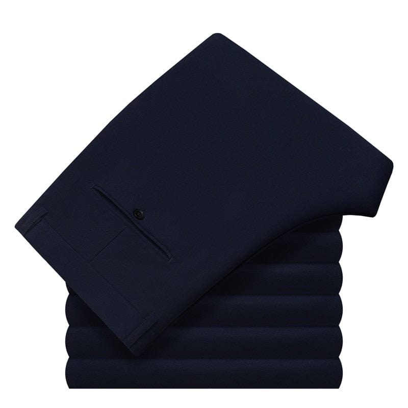 5XL 6XL 7XL 8XL 9XL Pantaloni de costum Pure Color 2022 Classic Brand Business Casual Drepți Pantaloni largi pentru bărbați Bleumarin