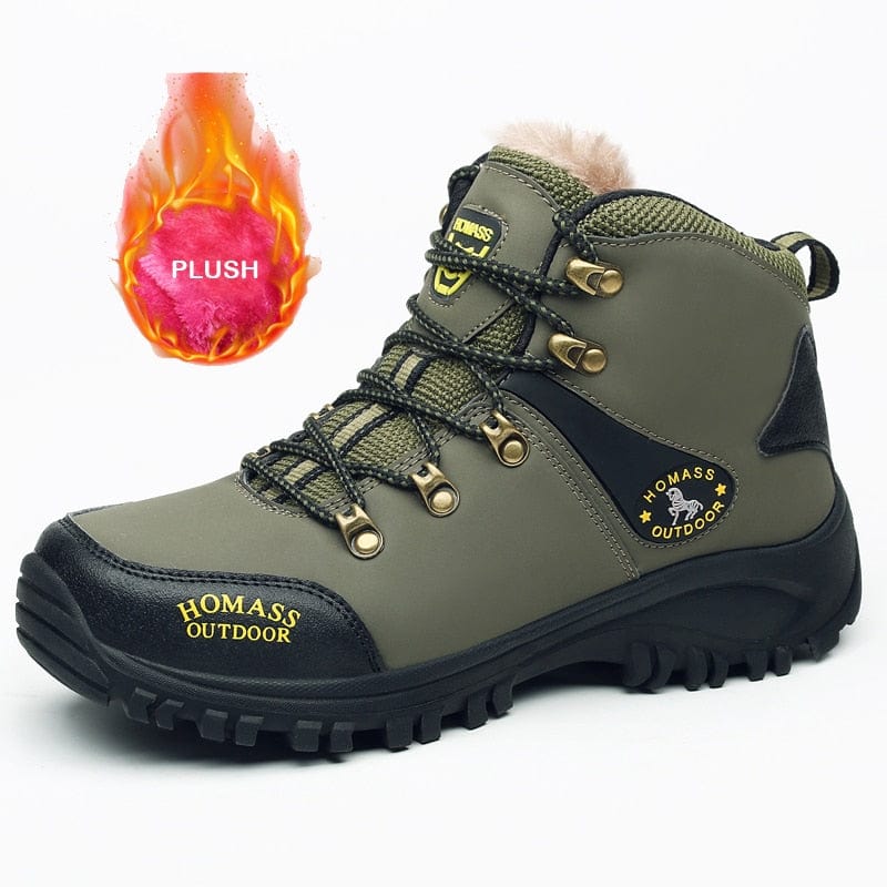 Men Waterproof Hiking Shoes Outdoor Climbing Non-slip Camping Trekking Sneakers Sports Breathable Mountaineering Army Green Boot