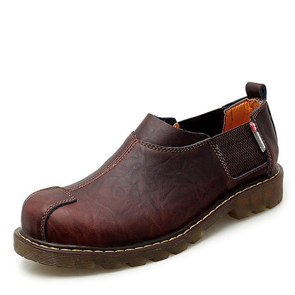 Men's Big-head Leather Shoes Fashion Genuine Leather Casual Shoes Top Quality Dress Oxford Shoes Men Flats Work Shoes Size 38-47