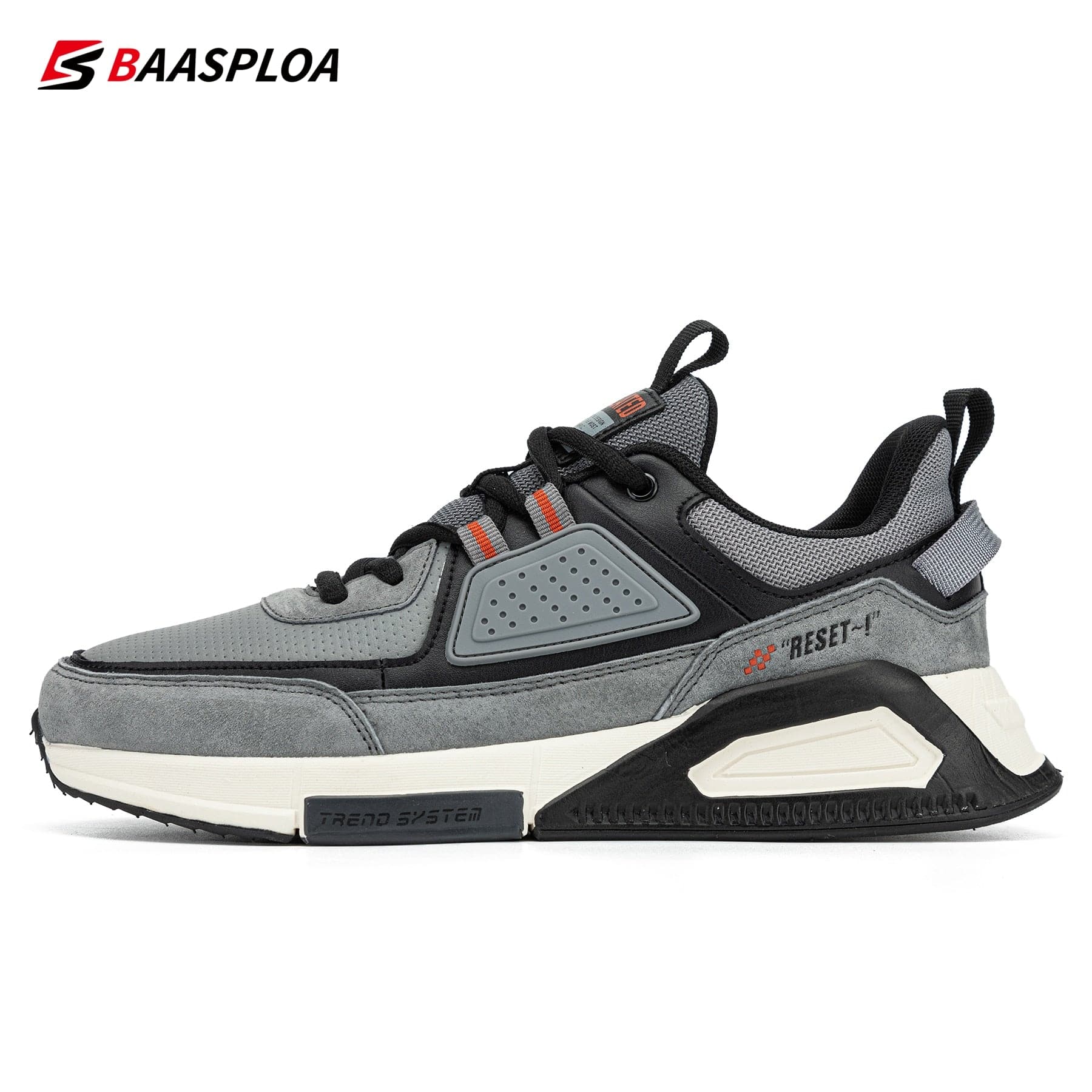 Baasploa Men Casual Waterproof Running Shoes Fashion Leather Skateboard Shoes Non-slip Wear-resistant Male Sport Shoes  New