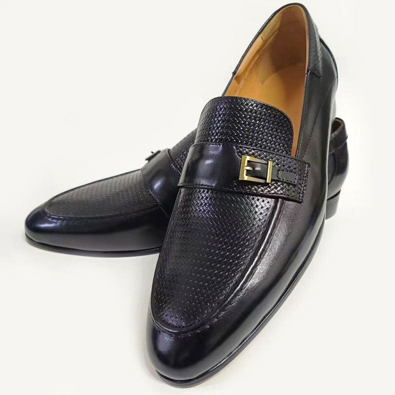 Formal Dress Shoes for Male British Buckle Retro Formal Loafers Classic Wedding Party Slip on Casual Daily EVA Driving Men Shoe