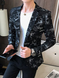 New Brand Clothing Fashion Men's Spring High Quality Leisure Business Suit Male Printing Casual Blazers Jacket Plus Size S-3XL