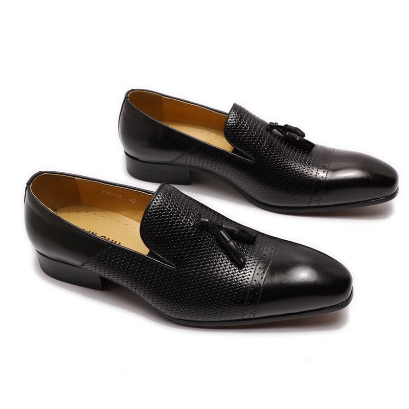 Winter Shoes Mens Tassel Loafer Genuine Leather Black Brown Slip On Men Dress Shoes Designer Shoes Wedding Formal Shoes