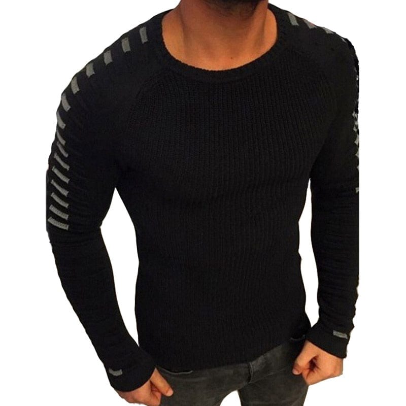 Autumn Winter Sweater Men 2021 New Arrival Casual Pullover Men Long Sleeve O-Neck Patchwork Knitted Men Sweaters Streetwear