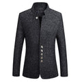 Custom Blazers Chinese Style Stand Collar Printed Suit Jacket / High End Business Casual Large Size M-5XL