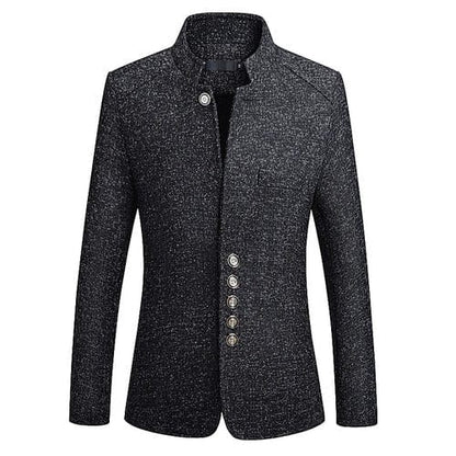 Custom Blazers Chinese Style Stand Collar Printed Suit Jacket / High End Business Casual Large Size M-5XL