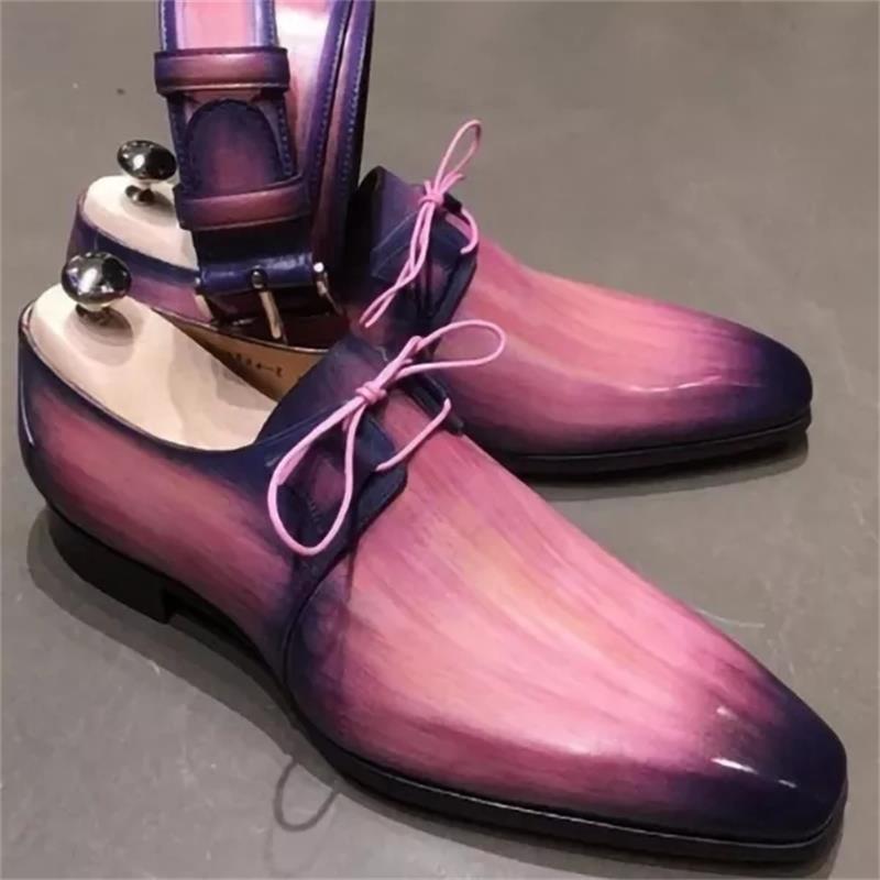 Pantofi Oxford de modă Pantofi pentru bărbați Ocazional de afaceri Petrecere de nuntă Zilnic Clasic PU Culoare uni Imprimare 3D Pantofi rochii cu șireturi