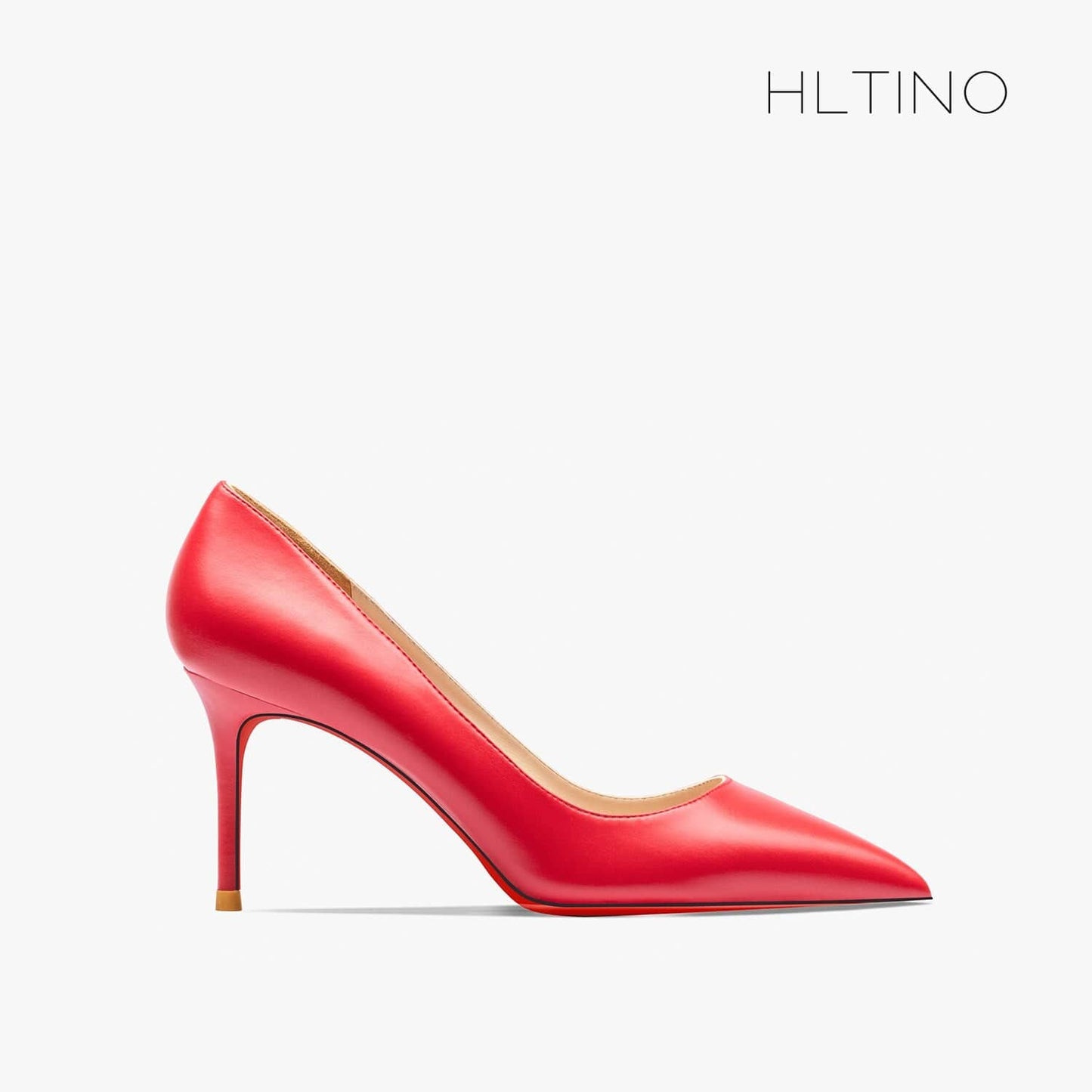 Genuine Leather Brand Red Bottom Women&#39;s Pumps Thin Heel High Heel Pointed Toe Ladies High-Heeled Shoes Party Wedding Shoes 12cm