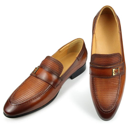 Men's Genuine Leather Slip-On Dress Loafers
