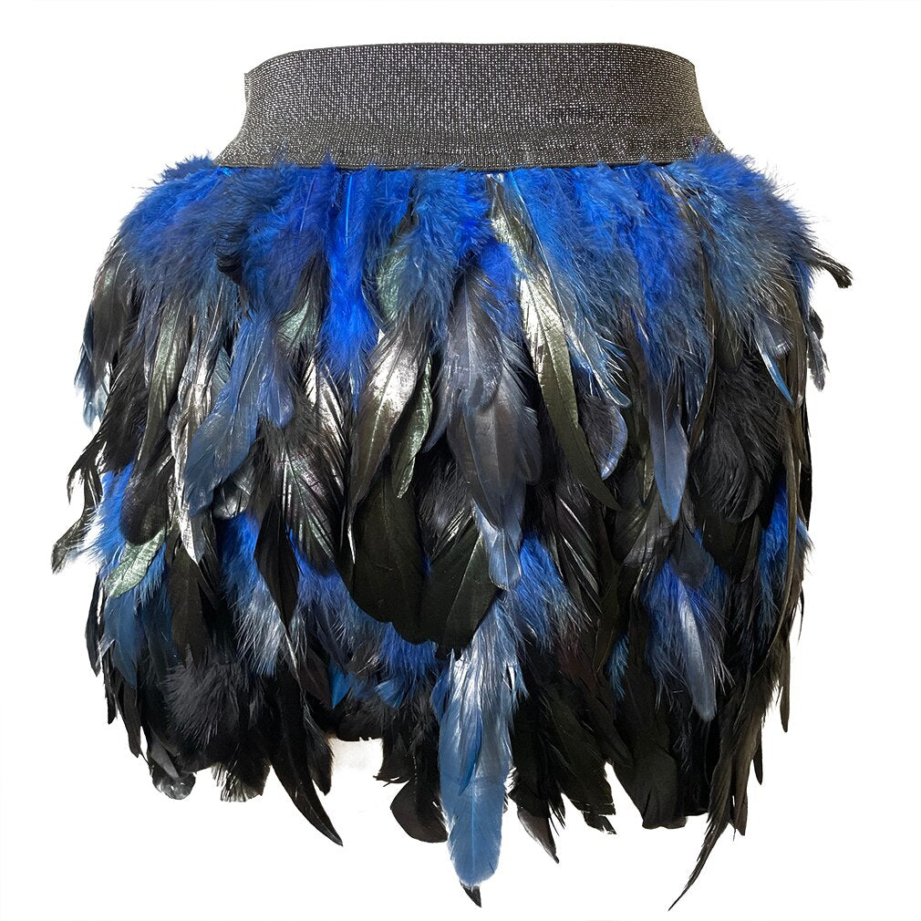 New Design Party Event Plumage Women Harajuku Sexy Lingerie Gothic Harness Garters Belt Swan Feather Skirt