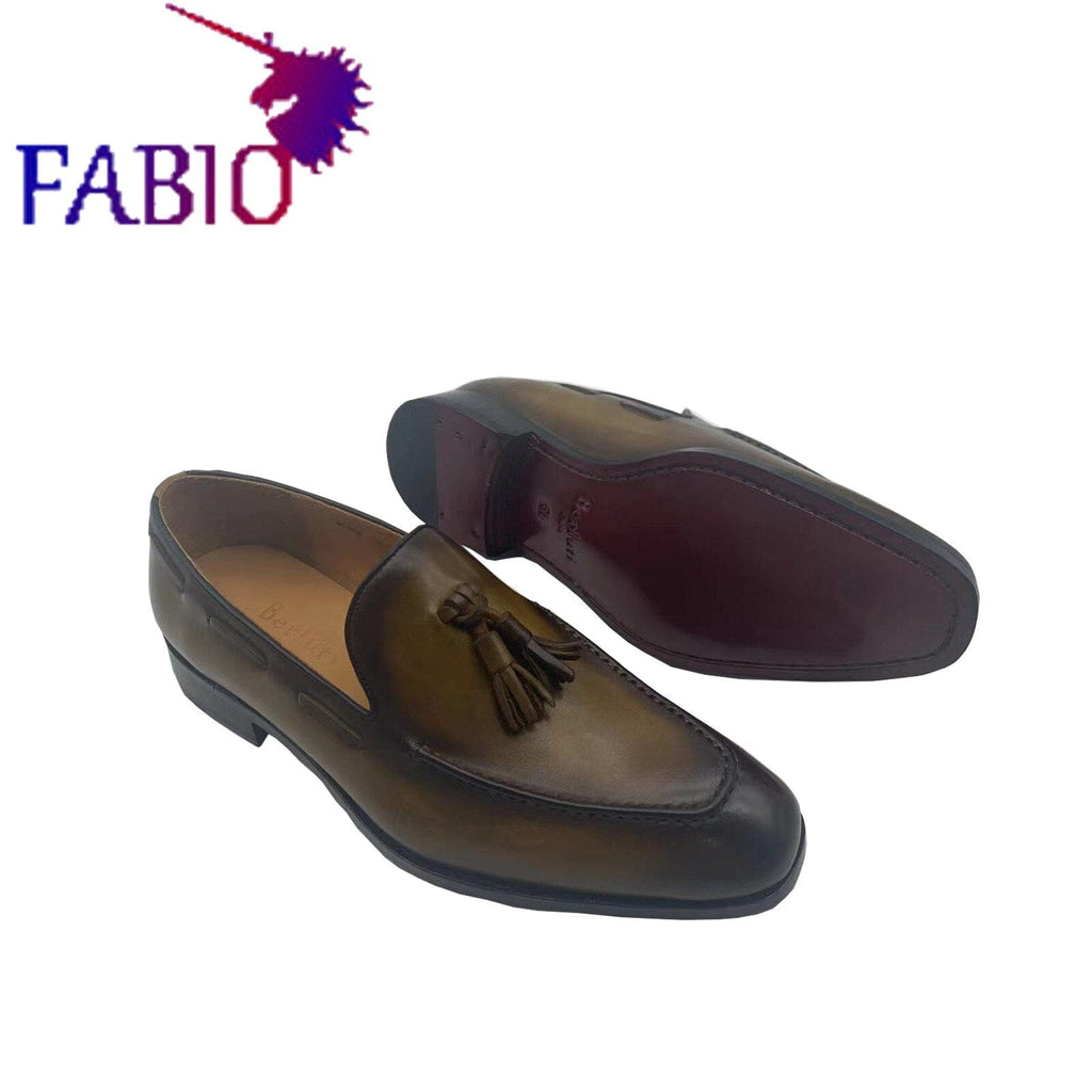 Talpă exterioară din piele franceză. Pantofi formali pentru bărbați în stil Bruti