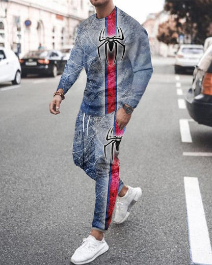 Men' s 3D SET Printed Long Sleeve Suit Men' s Sportswear Long Sleeve Men's