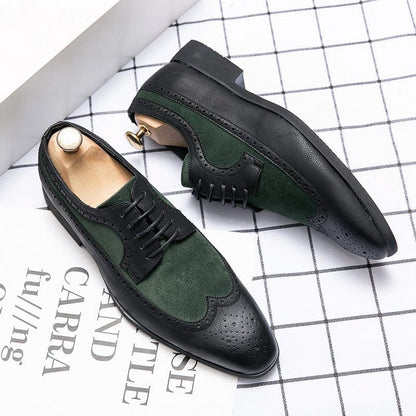 High Quality Men's Dress Leather Shoes Lace up Casual Shoes Men Dress Shoes Brogue Shoes Vintage Classic Business Wedding Shoes