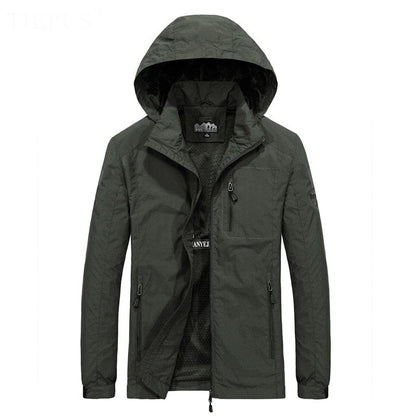 Men's Windbreaker Jackets Waterproof Windshield Jacket Men Military Hooded Water Proof Wind Breaker Casual Coat Male  Autumn