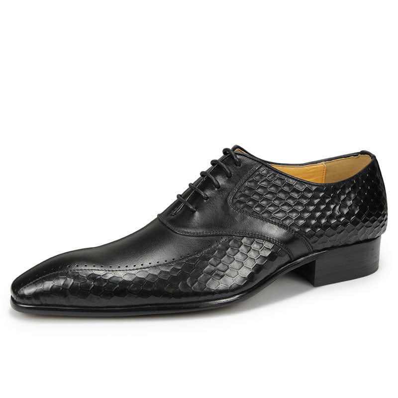 Pantofi de rochie pentru bărbați din piele oxford sociali ocazional model clasic office soulier homme imprimare manuală care crește înălțimea ABS01