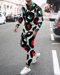 Men' s 3D SET Printed Long Sleeve Suit Men' s Sportswear Long Sleeve Men's