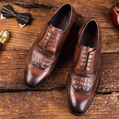 Men casual shoes Brock Oxford retro leather men formal shoes spring and autumn  new men's  shoes for men