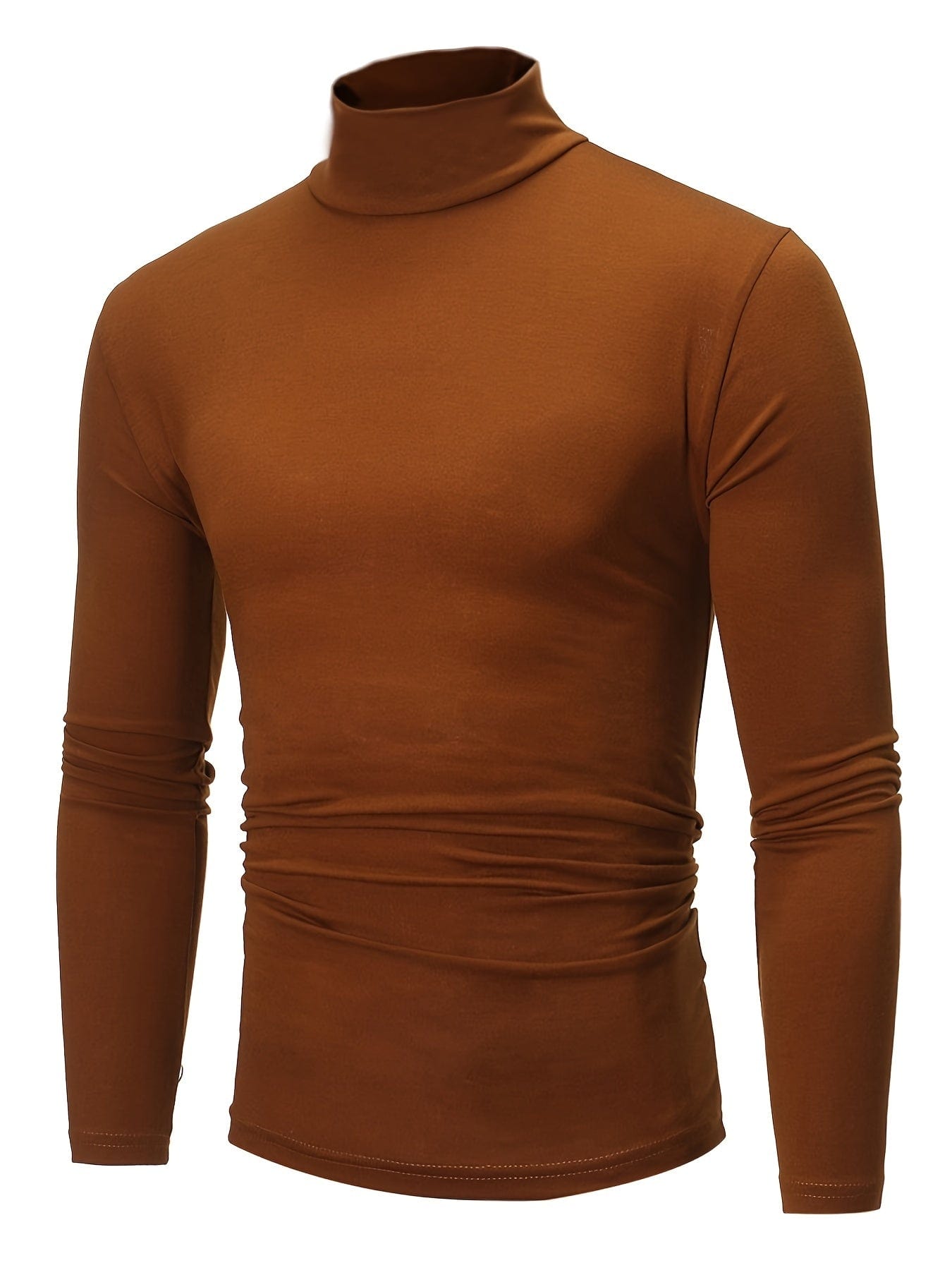 Close-Fitting And Thin, Men's Casual Long Sleeve Turtleneck Base Layer Shirt
