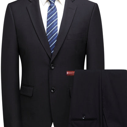 Solid Color Suits, Men's Slim Business Two-button Formal Suit + Suit Pants