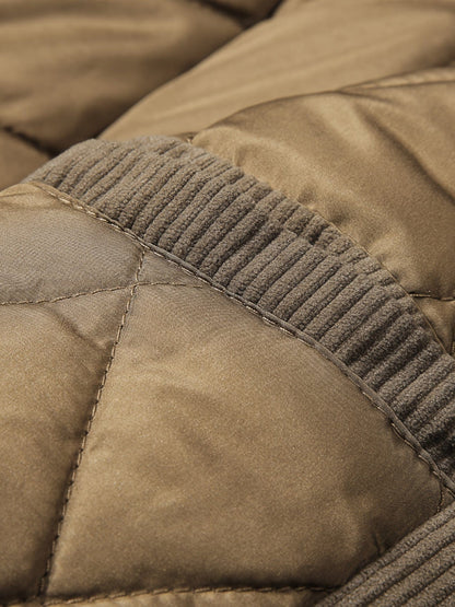 Men's Patched Detail Corduroy Bomber Jacket For Winter