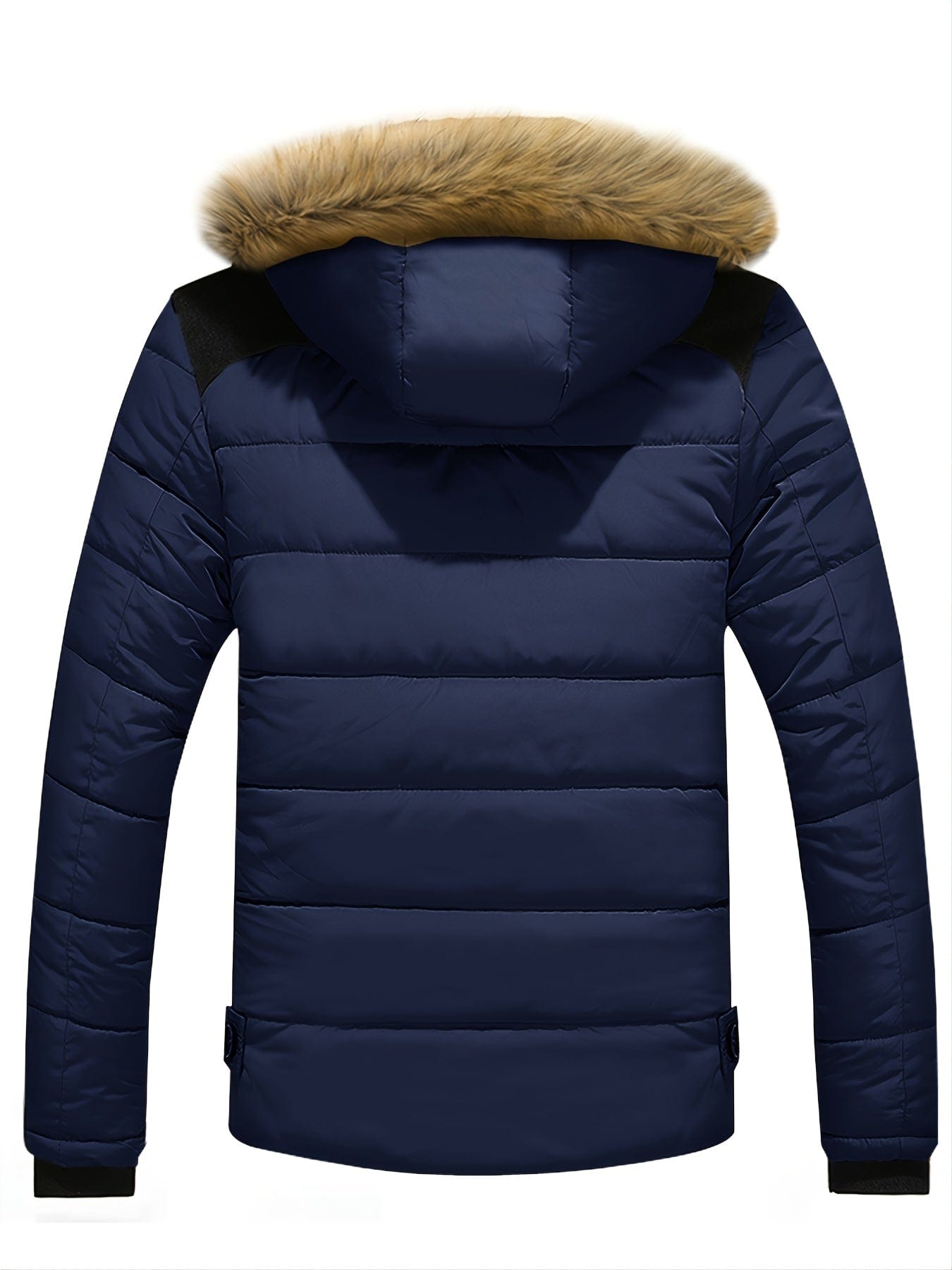 Men's Fall/Winter Fleece Parka Padded Jacket With Faux Fur Hoodie