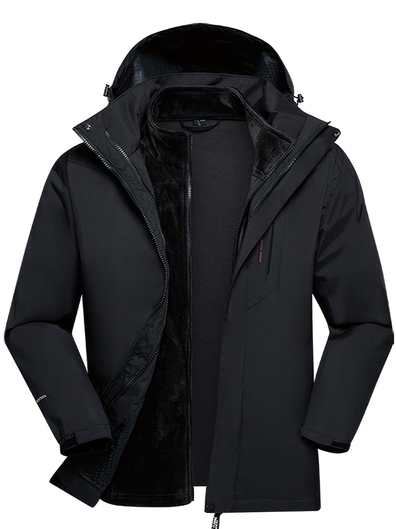 Men's Winter Hooded Jacket Sets Thermal Two Pieces Jacket Hoodie