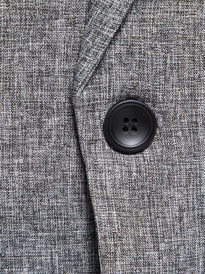 Men's Casual Grey Blazer Suit With One Button