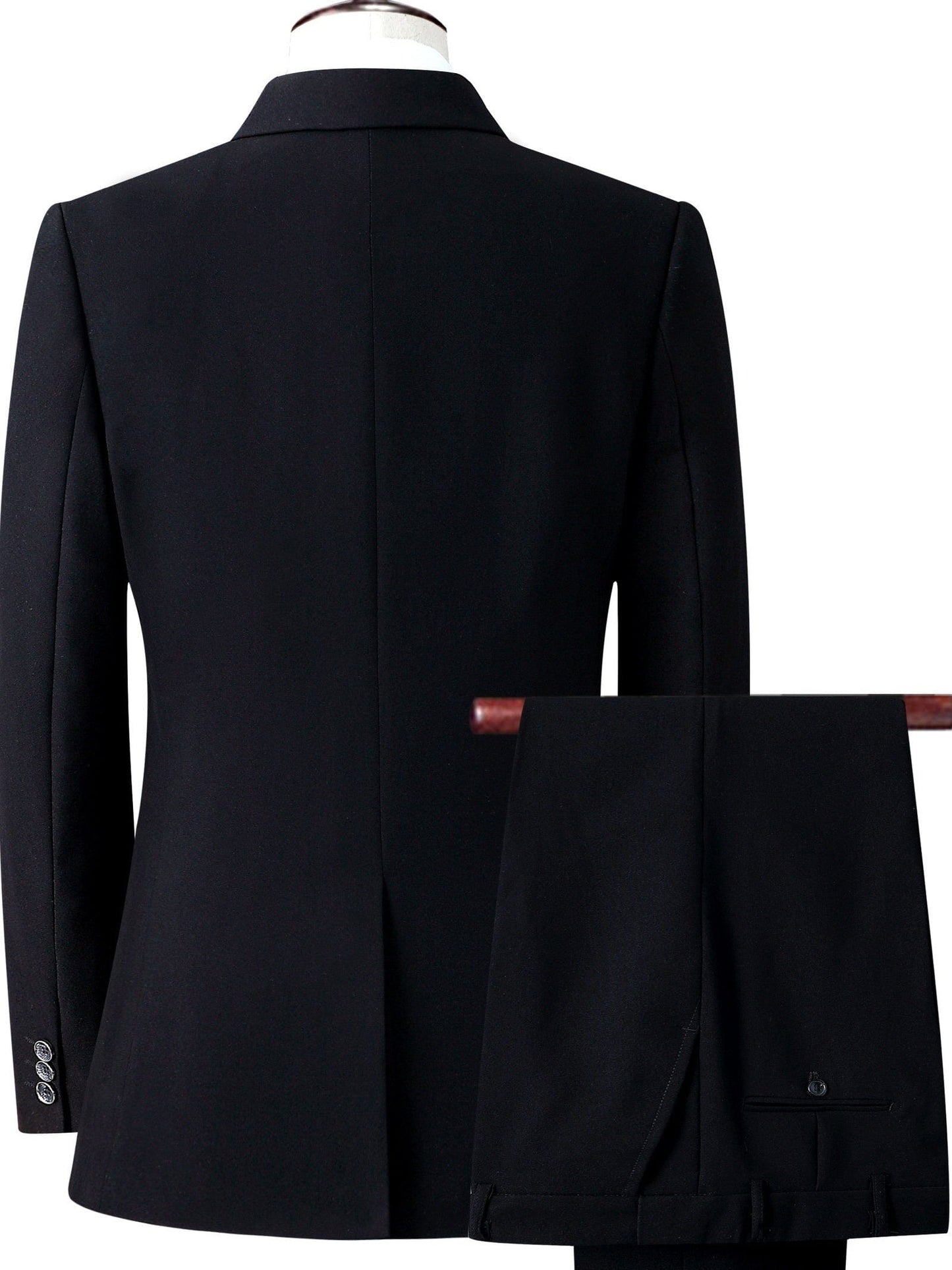 Solid Suits, Men's One Button Slim Fit Business Suit + Dress Pants
