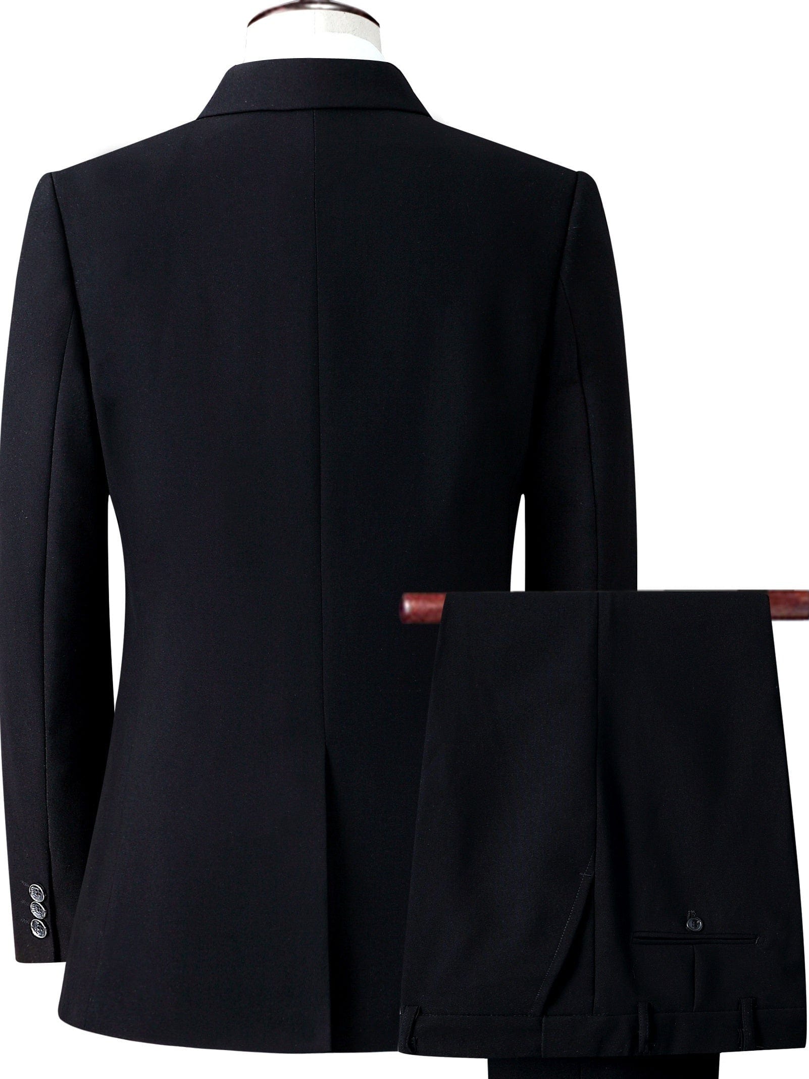 Solid Suits, Men's One Button Slim Fit Business Suit + Dress Pants