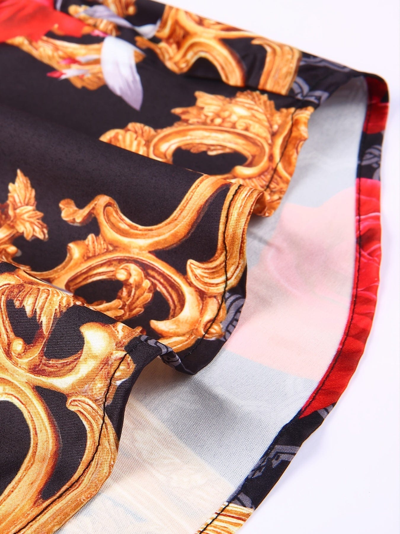Men's Long Sleeve Luxury Design Print Dress Shirt, Casual Button Down Shirt For Party, Wedding, Banquet, Prom, Nightclub