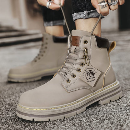 Men's Casual High Top Round Toe Boots For Winter
