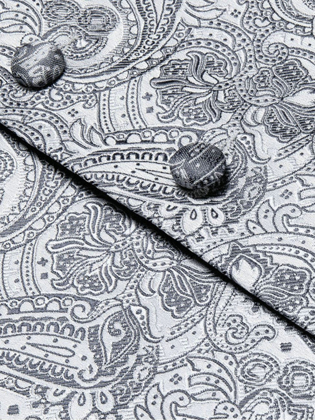 Men's Gray Paisley V-neck Suit Vest And Tie Set For Wedding Party Christmas Gifts